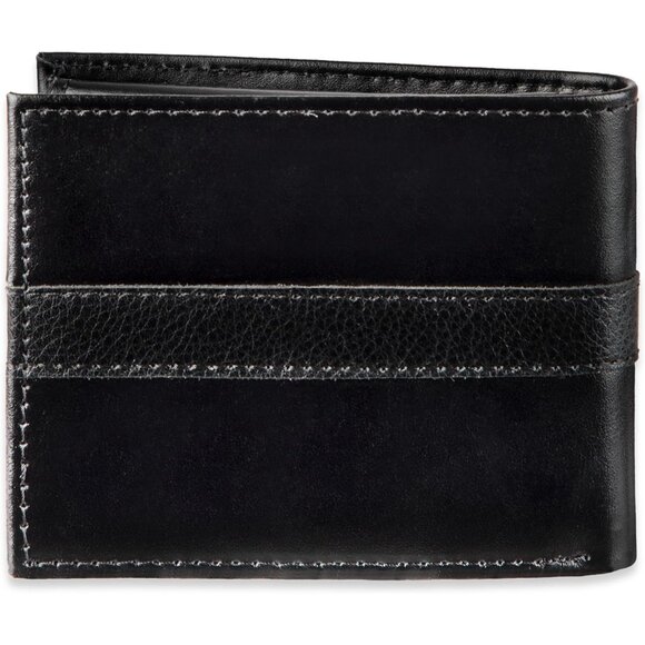 Men's Black Ranger Classic Bifold Wallet with ID Window and Multiple Card Slots - Picture 3 of 9